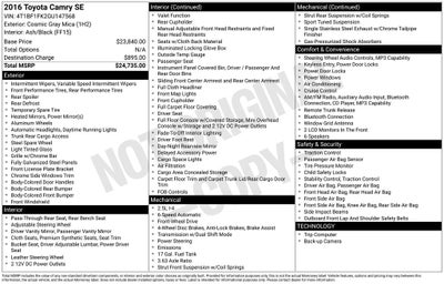 2016 Toyota CAMRY SE