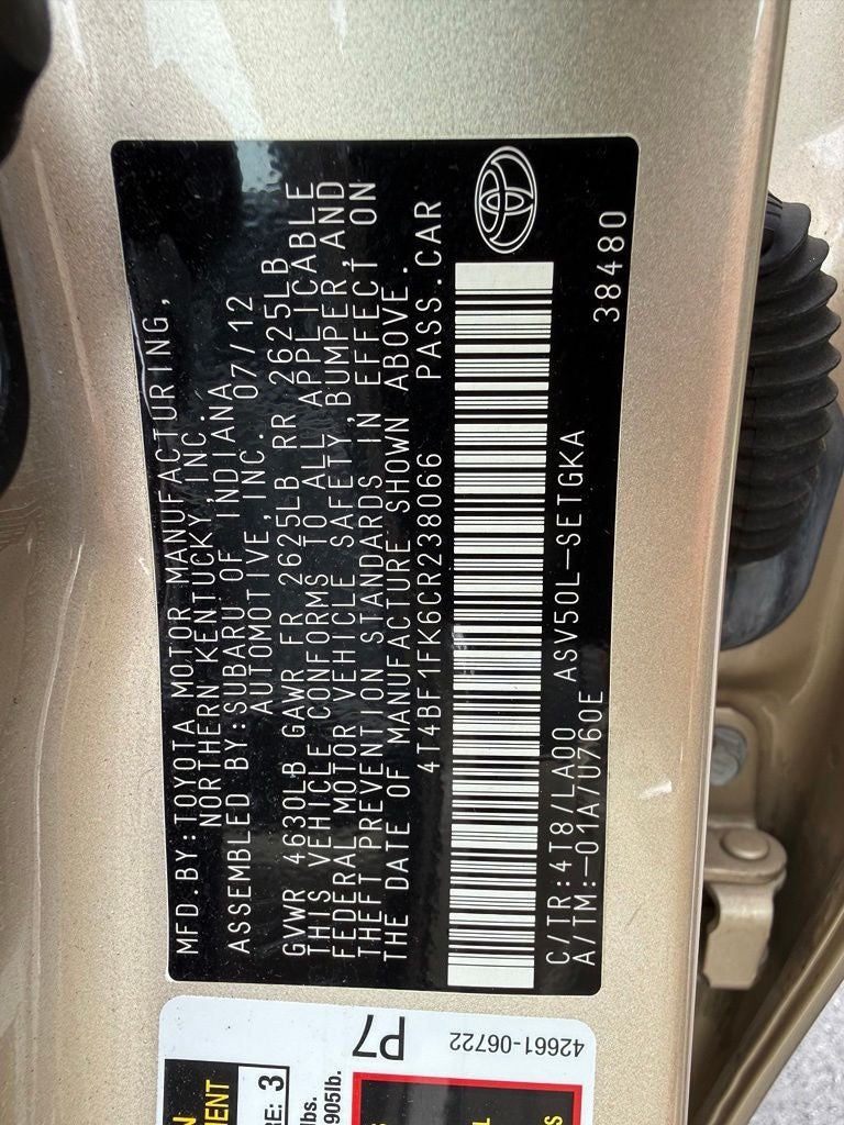 2012 Toyota CAMRY XLE
