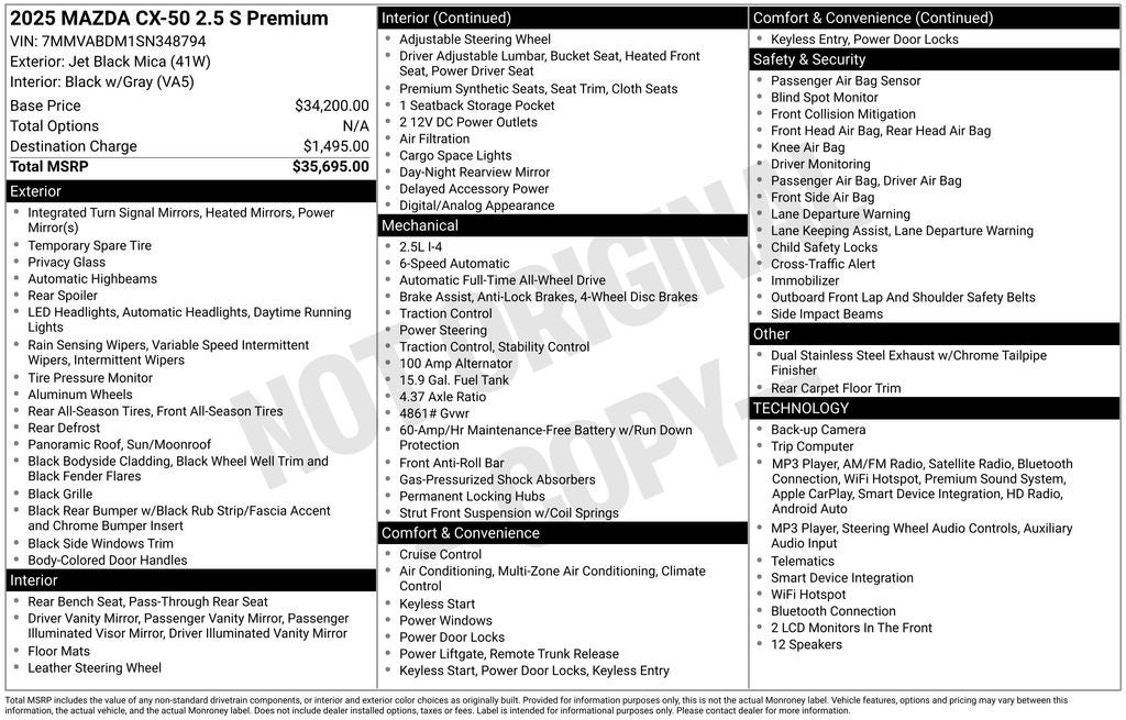 2025 Mazda Mazda CX-50 2.5 S Premium Package